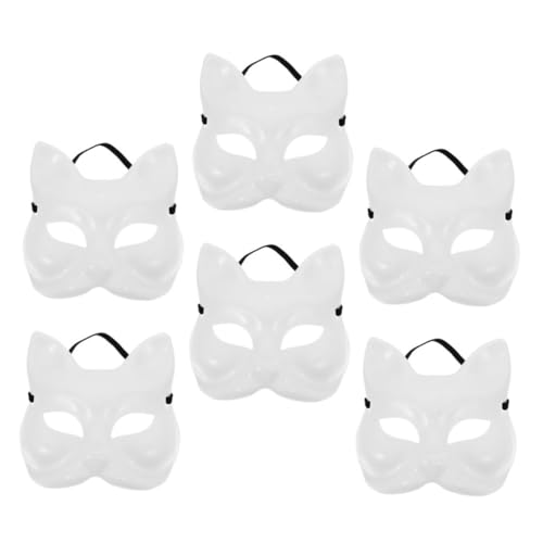 FOMIYES 6 Stück DIY Unbemalte Fuchsmaske Tiermasken Ausmalen für Karneval Cosplay und Partys Einzigartige Bequeme und Leichte Masken für Kreative Gestaltung von FOMIYES
