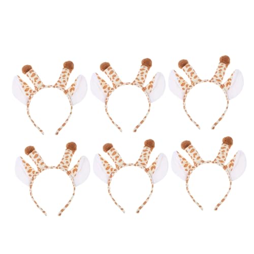 FOMIYES 6 Stück Teiliges Plüsch Haarreifen mit Tierohren Weiche Haaraccessoires für Party Fasching und Kostüm Niedliche Dschungeltiere Stirnbänder für Mädchen und Cosplay von FOMIYES