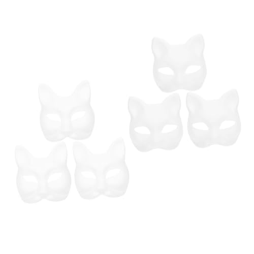 FOMIYES 6 Stück Teiliges Weiße Unbemalte Tiermasken aus Papier DIY Blank Mask für Karneval Halloween Party Masquerade Katzen und Fuchs zum Bemalen und Kreativen Gestalten FOMIYES 6 Stück Teiliges Weiße Unbemalte Tiermasken aus Papier DIY Blank Mask für Karneval Halloween Party Masquerade Katzen und Fuchs zum Bemalen und Kreativen Gestalten von FOMIYES