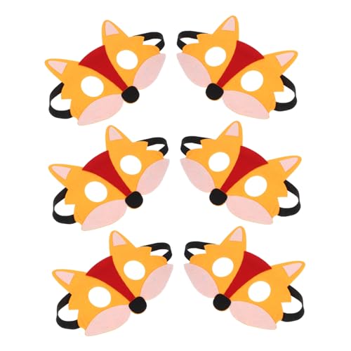 FOMIYES 6Stücke Teiliges Fuchs Halbmaske Filz Tiermaske für Halloween Cosplay Robuste Verarbeitung Kostümpartys Festivals Dekorative Maske für Erwachsene FOMIYES 6Stücke Teiliges Fuchs Halbmaske Filz Tiermaske für Halloween Cosplay Robuste Verarbeitung Kostümpartys Festivals Dekorative Maske für Erwachsene von FOMIYES
