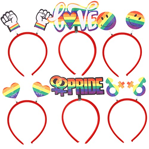 FOMIYES 6Stücke Teiliges Lgbt Regenbogen Stirnband Für Farbenfrohes Accessoire Für Pride Month Cosplay Und Themenpartys Rutschfestes Design Für Sicheren Sitz von FOMIYES