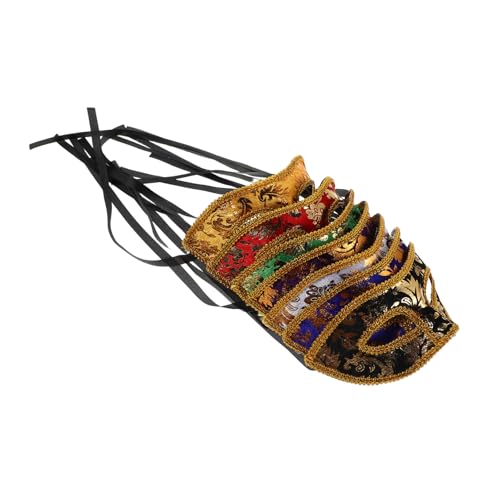 FOMIYES 7 Stück Teiliges Maskenball Herren Venezianische Halbgesichtsmaske Für Karneval Kostüm Partyfest Aus Weichem Material Präzise Anpassung Komfortabler Sitz FOMIYES 7 Stück Teiliges Maskenball Herren Venezianische Halbgesichtsmaske Für Karneval Kostüm Partyfest Aus Weichem Material Präzise Anpassung Komfortabler Sitz von FOMIYES