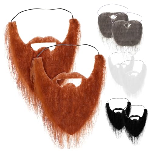 FOMIYES 8 Stück Bärtiger Mann Fake Beard Fake Schnurrbart Fake Mustache Fasching Schnurrbart Faschingsbart behaart Bausatz Party Kostüm Cosplay-Bart-Requisite Weihnachtsbärte Polyester von FOMIYES