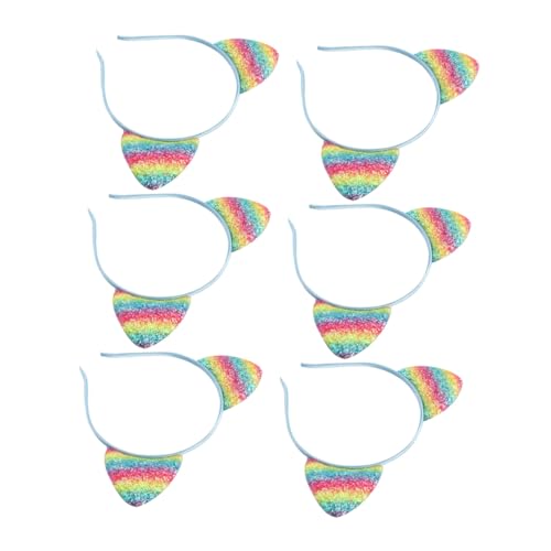FOMIYES 8 Stück Glitzerndes Teiliges Regenbogen Katzenohren Stirnband für Mädchen und Komfortabel und Sicher für Geburtstagsfeiern Halloween Karneval Fotoshootings und Kostümpartys von FOMIYES