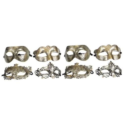 FOMIYES 8 Stück Teiliges Retro Kunststoff Masken für Erwachsene Filigranes Design Halloween Cosplay Party Zubehör Halbe Gesichtsmaske für Karneval Maskenball Fasching Festival von FOMIYES