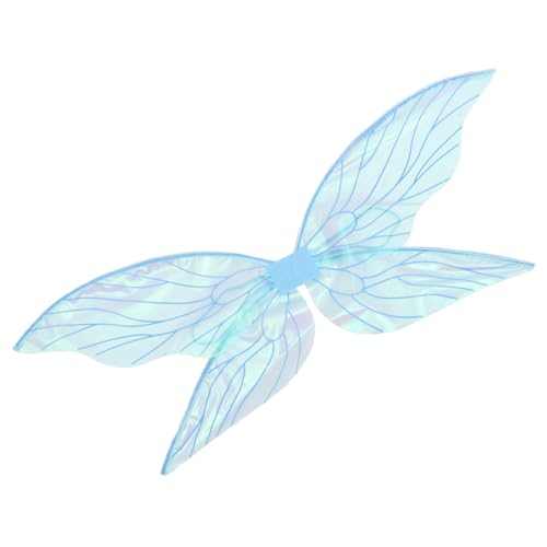 FOMIYES Blau Schimmernde Elfenflügel Cosplay Flügel für Mädchen Leichtes Kostümaccessoire für Halloween Mottoparty Festival und Fotografie Einfach zu Reinigen Bezauberndes Design von FOMIYES