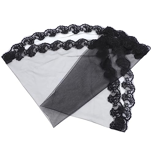 FOMIYES Braut Halloween Kopfbedeckung Für Hochzeit Junggesellin Dekoration Cocktail Bestickt Party Hüftlanger Schleier Kurzer Schleier Gotischer Blutschleier Black Gittergewebe von FOMIYES