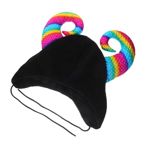 FOMIYES Bunte Kuhhorn Mütze Leicht Damen Herren Winterhut mit Kinnriemen Halloween Cosplay Kreative Kostüm Kopfbedeckung für Indoor Outdoor Spiele FOMIYES Bunte Kuhhorn Mütze Leicht Damen Herren Winterhut mit Kinnriemen Halloween Cosplay Kreative Kostüm Kopfbedeckung für Indoor Outdoor Spiele von FOMIYES
