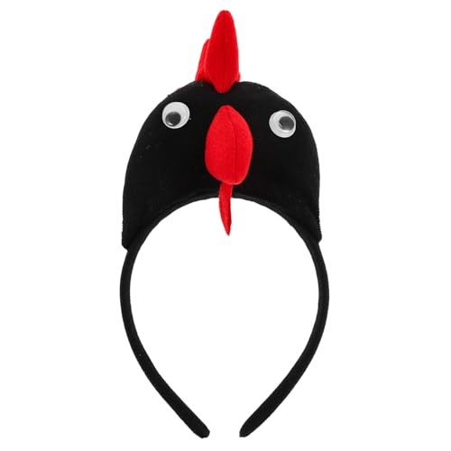 FOMIYES Chicken Hair Hoop - 1 PC Ostern Küken Stirnband Plüsch Rooster Stirnbandtiere Ohren Haarband Für Halloween -Geburtstag Dress -Up Party Vorräte (Schwarz) von FOMIYES