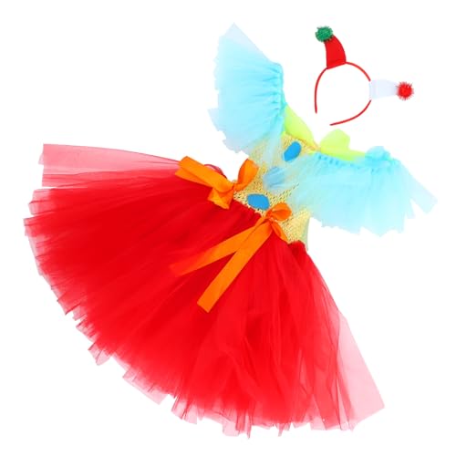 FOMIYES Clown Kostüm für Buntes Tutu Kleid mit Passendem Haarband Weiches Material Vielseitig für Halloween Karneval Schulaufführungen und Themenpartys FOMIYES Clown Kostüm für Buntes Tutu Kleid mit Passendem Haarband Weiches Material Vielseitig für Halloween Karneval Schulaufführungen und Themenpartys von FOMIYES
