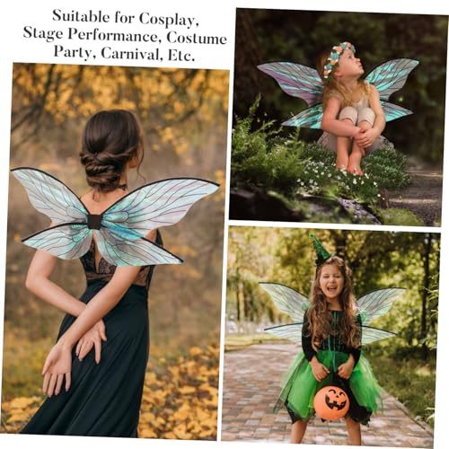 FOMIYES Cosplay Cicada Fairy Wings Schwarz für Damen und Mädchen Leicht Tragbar Dekorativ für Karneval Kostümparty Bühnenauftritte und Festival von FOMIYES