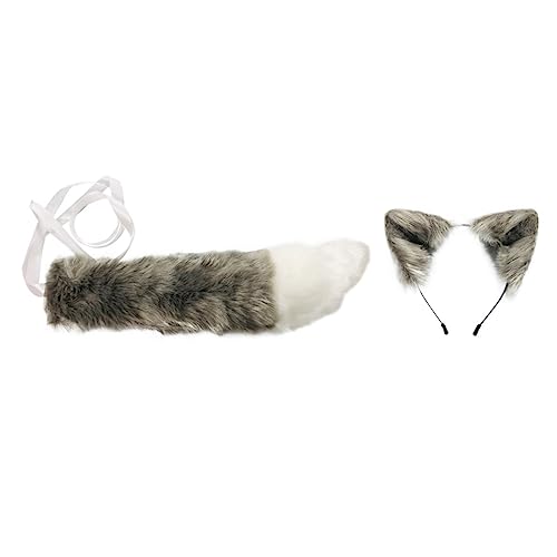 FOMIYES Cosplay Kostüm Plüsch Fuchsohren Haarreif mit Verkleidung Party Tierkostüm Zubehör Langlebig und Wiederverwendbar von FOMIYES