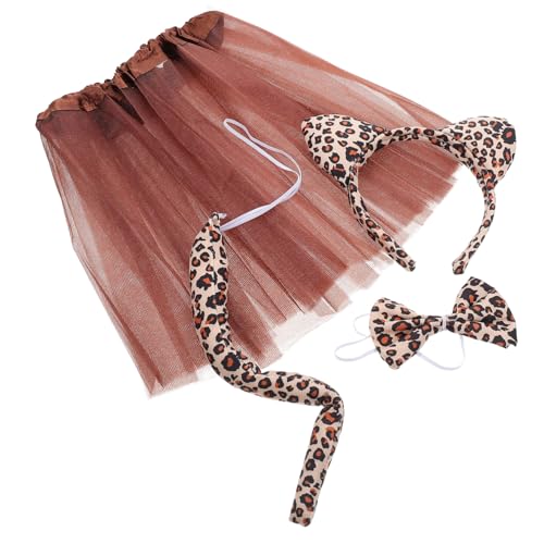 FOMIYES Cosplay Leopard Kostüm mit Halbrock Leopardenohren Haarreif Schleife und Bequemes Bühnenkostüm für Tanz Karneval und Mottoparty FOMIYES Cosplay Leopard Kostüm mit Halbrock Leopardenohren Haarreif Schleife und Bequemes Bühnenkostüm für Tanz Karneval und Mottoparty von FOMIYES