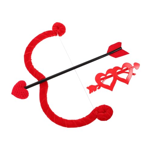 FOMIYES Cupid Kostüm Set mit Rotem Samt-bogen und Liebespfeil Herzförmige Brille Leichtes Valentines Accessoire für Erwachsene Romantische Partydeko für Valentinstag und Cosplay von FOMIYES