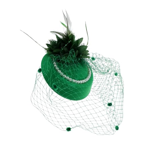 FOMIYES Damen Kopfbedeckung mit kleinem Hut Hochzeit Stirnband Kopfbedeckungen für Teepartys eleganter Schleierhut Hochzeitshaarzubehör Retro-Kopfbedeckung Mesh-Kopfbedeckung Metalle Black von FOMIYES