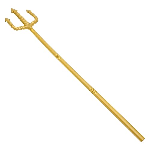 FOMIYES Dreizack -Requisiten Halloween-Teufel Mistgabel Cosplay Dämon Prop gruselig Goldene Dreizackgabel Halloween Party Requisiten Halloween- Halloween-Cosplay-Requisiten Plastik von FOMIYES