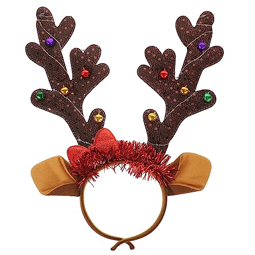 FOMIYES Elchgeweih-stirnbänder Leuchtender Elch-haarreifen Weihnachtsdekoration Leuchtendes Rentier-haarband Stirnbänder Aus Rentiergeweih Polyester Erwachsener Die Glühbirne von FOMIYES