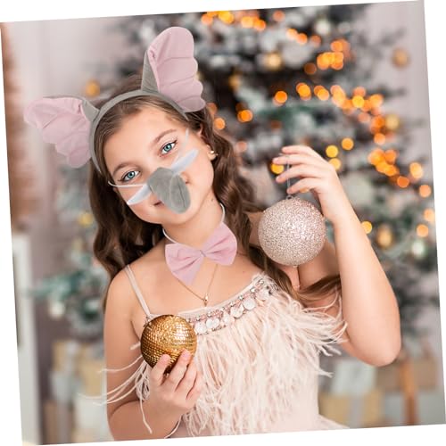 FOMIYES Elefantenkostüm Set Teilig mit Ohr Haarreifen und Grauem Tüllrock Leichtes Cosplay Zubehör für Damen als Fotorequisite für Karneval Halloween und Tierkostümpartys von FOMIYES
