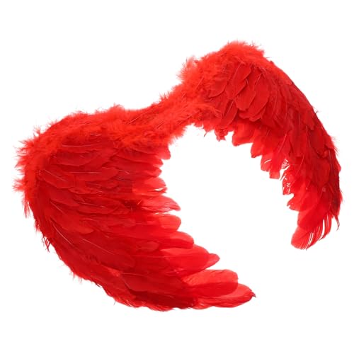 FOMIYES Engelsflügel Rot Leichte Federflügel für Cosplay Party Weihnachts und Bühnenaufführung Kinderkostüm Accessoire von FOMIYES