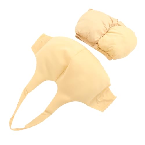 FOMIYES Fake Bauch falscher Hintern Santa Cosplay Weihnachtsmann Bauch Partykostüm Kostümzubehör gefälschte Bauchstütze Ankleiden gepolsterte Stütze Lustige Requisite Polyester Khaki von FOMIYES