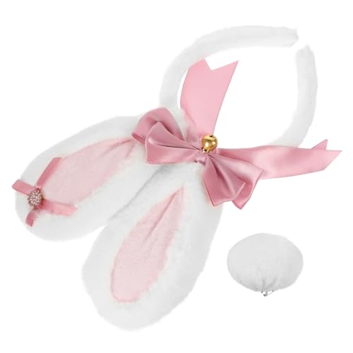 FOMIYES Flauschiges Hasenohren Haarband mit Schleifen Kuscheliges Cosplay Accessoire für Mädchen für Party Geburtstag Karneval und Halloween von FOMIYES
