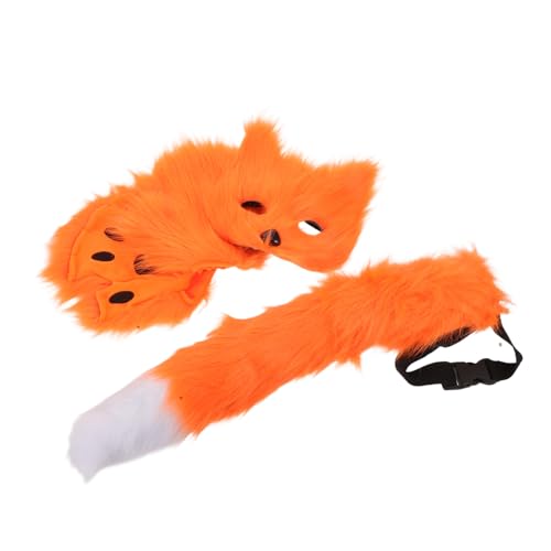 FOMIYES Fuchs Kostüm Set für Erwachsene Weiche Atmungsaktive Maske und Pfotenhandschuhe Flexibles Cosplay Accessoire für und Themenpartys Leicht von FOMIYES