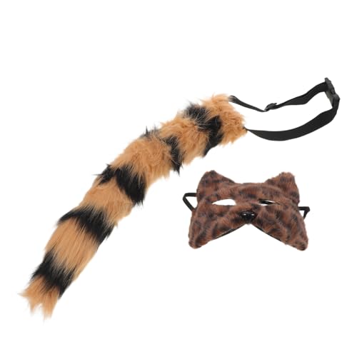 FOMIYES Fuchsmasken-set mit Leopardenmuster Leichtes Cosplay-kostüm mit Elastischem Band Pelziger Karnevalsschweif für Halloween Masken -partyzubehör Vielseitig für Fasching und FOMIYES Fuchsmasken-set mit Leopardenmuster Leichtes Cosplay-kostüm mit Elastischem Band Pelziger Karnevalsschweif für Halloween Masken -partyzubehör Vielseitig für Fasching und von FOMIYES