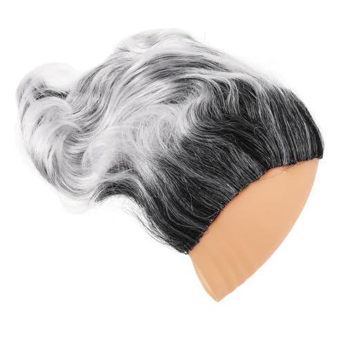 FOMIYES Glatze mit Haaren kahle Kappen Glatze Halloween Realistische Gesichtsmaske Gruselmasken für Erwachsene Glatzkopfperücken für Männer Alter Mann chemische Faser Grey von FOMIYES