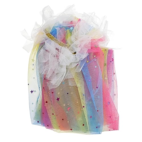 FOMIYES Glitzernde Sternen Mond Pailletten Umhang für Mädchen Cosplay Kostüm für Partys und für Halloween Weihnachten Geburtstagsfeiern und Thematische Events von FOMIYES