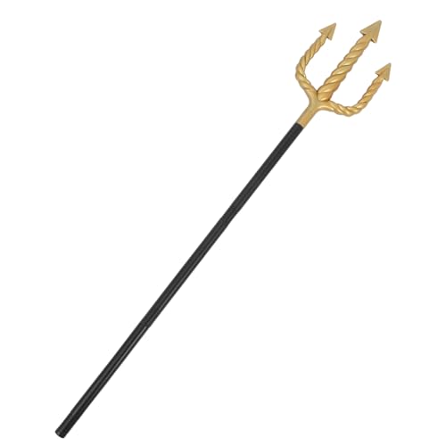 FOMIYES Goldener Trident Cosplay Requisit mit Abnehmbaren Stangen Handstab für Halloween Kostümpartys Königliches Design für Meeres Bühnenauftritte von FOMIYES