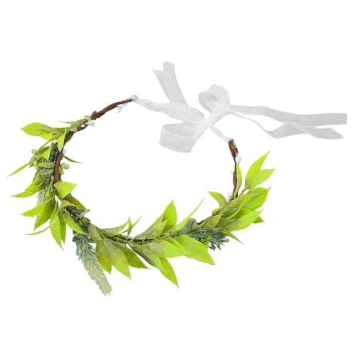 FOMIYES Grüne Blätter-Blumenkrone: Boho-Eukalyptus-Stirnband für Mädchen – Realistisches Blatt-Kopfstück für Hochzeitsparty-Foto-Requisiten-Accessoire von FOMIYES