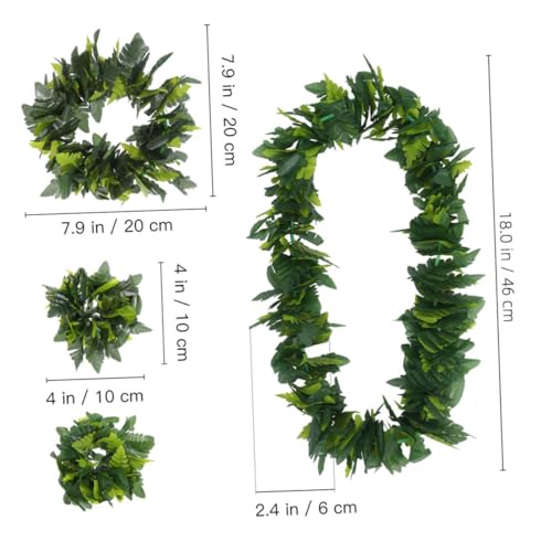 FOMIYES Grünes Hawaiianisches Party Set mit Künstlichen Blättern Stirnband Halskette und Armbändern Tropische Luau Deko für Mottoparty Strand und Kostümfeiern FOMIYES Grünes Hawaiianisches Party Set mit Künstlichen Blättern Stirnband Halskette und Armbändern Tropische Luau Deko für Mottoparty Strand und Kostümfeiern von FOMIYES