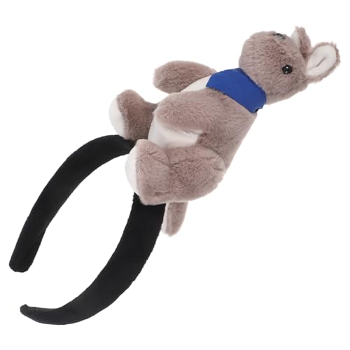 FOMIYES Haarband Plüschkangaroo Zoo Stirnbänder 3D -Plüschhaarreibe -Plüsch -Puppenstirnbänder -Puppenhaarzubehör ausgestopfte Tierstirnbänder Grau von FOMIYES