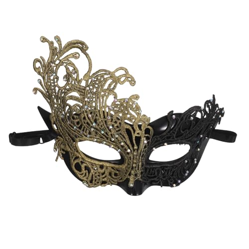 FOMIYES Halbe Gesicht Masquerade Maske Damen mit Elastischem Band Spitze Halloween Kostüm Ball Maske Sicherer Sitz Mysteriöser Look für Cosplay Party und Fotografie Requisite FOMIYES Halbe Gesicht Masquerade Maske Damen mit Elastischem Band Spitze Halloween Kostüm Ball Maske Sicherer Sitz Mysteriöser Look für Cosplay Party und Fotografie Requisite von FOMIYES