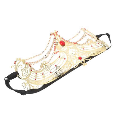 FOMIYES Halbgesichts Maske mit Strass Handgefertigt Goldfarbene Tassel Maske mit Dekorativer Kette für Damen für Halloween Karneval Kostümpartys FOMIYES Halbgesichts Maske mit Strass Handgefertigt Goldfarbene Tassel Maske mit Dekorativer Kette für Damen für Halloween Karneval Kostümpartys von FOMIYES