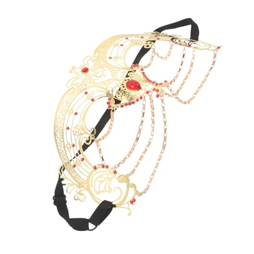 FOMIYES Halbgesichts Maske mit Strass Tasseln und Fransenveil Dekorative Karneval Gesichtskette Leichtes Material Kunstvolles Design Party Maske für Damen von FOMIYES