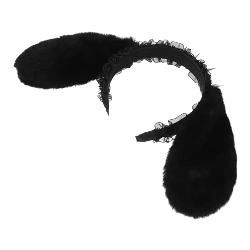 FOMIYES Halloween Bunny Headband mit Spitzen und Nieten Punk Gothic Hasenohren Haarreif für Frauen Vielseitiges Halloween Cosplay-party-accessoire in Schwarz von FOMIYES