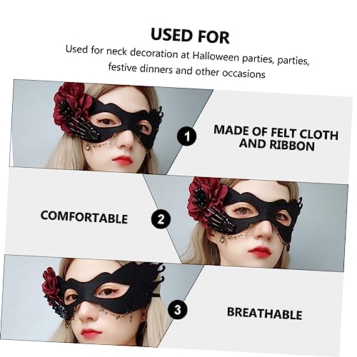 FOMIYES Halloween Cosplay Halbgesichtsmaske Damen mit Skelett Hand Leichtes Komfortables Material Langlebig und für Party und Kostümzubehör von FOMIYES