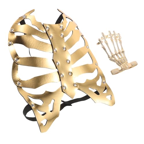 FOMIYES Halloween Cosplay Skelettrüstung Skelettrüstung Brustzubehör Totenkopf Handarmband Goth Totenkopfarmbänder Knochenarmband Skelett Handarmband Totenkopfschmuck Für Frauen Golden FOMIYES Halloween Cosplay Skelettrüstung Skelettrüstung Brustzubehör Totenkopf Handarmband Goth Totenkopfarmbänder Knochenarmband Skelett Handarmband Totenkopfschmuck Für Frauen Golden von FOMIYES