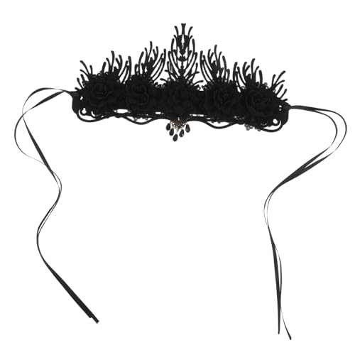 FOMIYES Halloween Gothic Krone Vintage Blumen Stirnband Haarschmuck Königliches Headpiece Damen Kostüm Masquerade Party Zubehör von FOMIYES