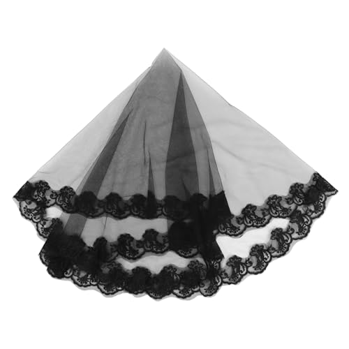 FOMIYES Halloween Gothic Schleier Schwarz Gauze Veil Ghost Bride Brautschleier Einlagig Waist für Halloween Party Bachelorette Cosplay Fotorequisit von FOMIYES