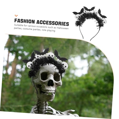 FOMIYES Halloween Haarreif mit Weißem Schädel und Fledermaus Leichtes Cosplay Haarschmuck Einzigartiges Party accessoire für Erwachsene für Halloween Themenfeiern von FOMIYES