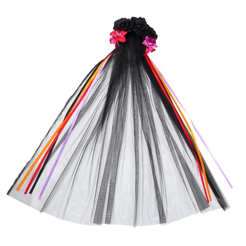 FOMIYES Halloween Haarschmuck Stirnband mit Schwarzer und Roter Rosenblüte Leichtes Party Cosplay Accessoire für Halloween Braut und Festliche Verkleidung Passend für Kopfgrößen FOMIYES Halloween Haarschmuck Stirnband mit Schwarzer und Roter Rosenblüte Leichtes Party Cosplay Accessoire für Halloween Braut und Festliche Verkleidung Passend für Kopfgrößen von FOMIYES