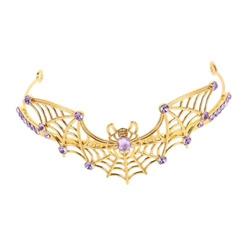 FOMIYES Halloween Krone Tiara Spinnennetz Haarreif Für Erwachsene Königskrone Halloween Tiara Spinnennetz Kopfbedeckung Für Frauen Spinne Haarkrone Cosplay Krone von FOMIYES