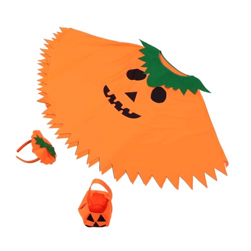 FOMIYES Halloween Kürbis Kostüm Set Damen Pumpkin Cape Haarreif Candy Bag Auffälliges Halloween Cosplay Zubehör für Party Schulveranstaltungen und Kostümfeste FOMIYES Halloween Kürbis Kostüm Set Damen Pumpkin Cape Haarreif Candy Bag Auffälliges Halloween Cosplay Zubehör für Party Schulveranstaltungen und Kostümfeste von FOMIYES