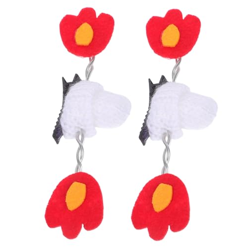 FOMIYES Halloween Mini Strickmütze Haarclips mit Teufelsflammen Design Leichte Bequeme Seitliche Haarklammern für Frauen Vielseitiges Party Cosplay-accessoire für Halloween von FOMIYES