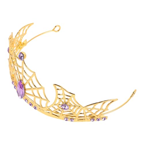 FOMIYES Halloween Spinnen-netz Tiara Haarreif mit Funkelnden Strasssteinen Leichter Vintage Metallkrone für Damen Vielseitiges Halloween Accessoire für Hexen Vampirkostüme bei Kostümpartys von FOMIYES
