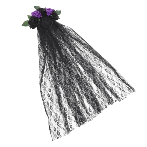 FOMIYES Halloween Stirnband mit Rosen und Langem Spitzen schleier Leichtes Day Of The Dead Haarschmuck für Damen Verstellbar und Bequem für Kostümparty und Festtagsdekoration FOMIYES Halloween Stirnband mit Rosen und Langem Spitzen schleier Leichtes Day Of The Dead Haarschmuck für Damen Verstellbar und Bequem für Kostümparty und Festtagsdekoration von FOMIYES