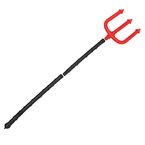 FOMIYES Halloween Teufel Fork Requisite mit Abnehmbarem Kürzbarem Stiel Robustem Rot Lackiertem DREI Design für Erwachsene und Jugendliche Cosplay Karneval und Party von FOMIYES