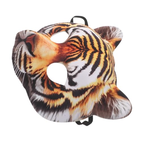 FOMIYES Halloween Tiger Halbgesichtsmaske aus Leichtem EVA Atmungsaktive Tiermaske für Cosplay Karneval Maskerade und Outdoor-festivals Komfortabel für Lang anhaltenden Gebrauch als von FOMIYES